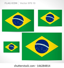 Brazil flag template | vector symbol design | color green yellow blue and white | icon set