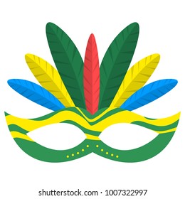 Brazil flag themed carnival mask