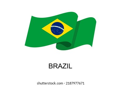 Brazil flag vector. Brazilian flag on a white background. vector illustration eps10