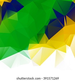 Brazil flag vector geometric background pattern concept with green triangles. Brazil flag concept. Brazil colors