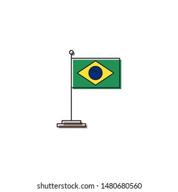 Brazil flag vector icon isolated on white background