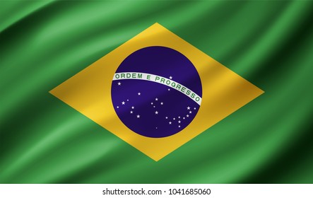 Brazil Flag in Vector Illustration