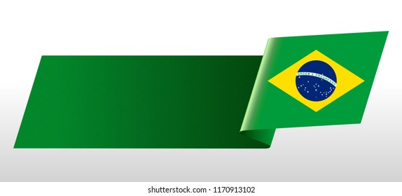 brazil flag Vector illustration.