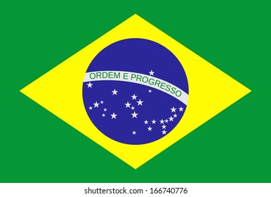 Brazil flag. Vector illustration