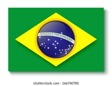 Brazil flag. Vector illustration