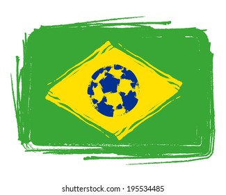 Brazil flag. Vector illustration.