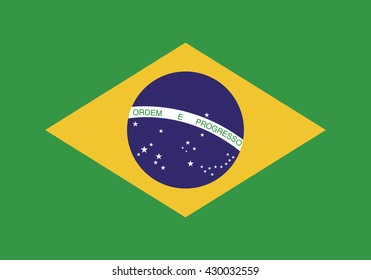 Brazil flag. Vector illustration