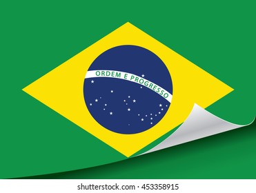 Brazil flag vector illustration.