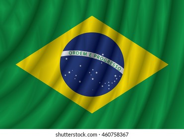 Brazil flag vector illustration.