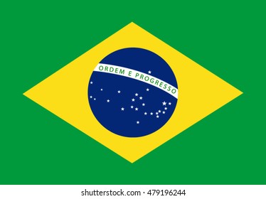 Brazil flag - vector illustration
