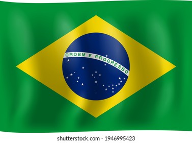 Ilustración de vectores de bandera de Brasil. Cartel. Logo de la bandera. Vector de bandera. Banderas Del Mundo. Día De La Bandera De La Independencia. Ilustración de vectores abstractos Eps.10