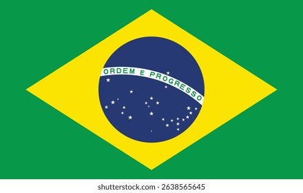 Brazil flag vector illustration isolated on background. Country in America.