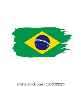 Brazil flag, vector illustration on a white background