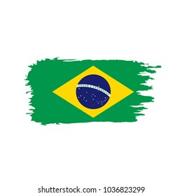 Brazil flag, vector illustration on a white background