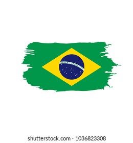 Brazil flag, vector illustration on a white background