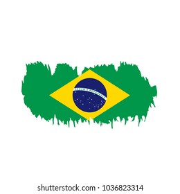 Brazil flag, vector illustration on a white background