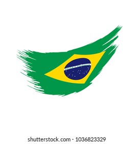 Brazil flag, vector illustration on a white background