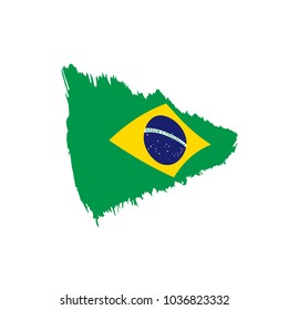 Brazil flag, vector illustration on a white background