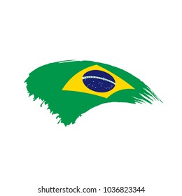Brazil flag, vector illustration on a white background