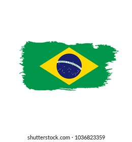 Brazil flag, vector illustration on a white background