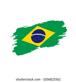 Brazil flag, vector illustration on a white background