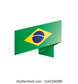 Brazil flag, vector illustration on a white background