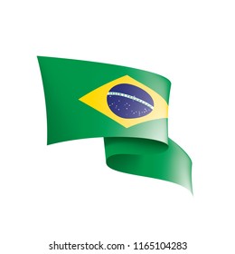 Brazil flag, vector illustration on a white background