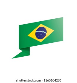 Brazil flag, vector illustration on a white background