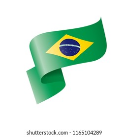 Brazil flag, vector illustration on a white background