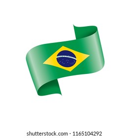Brazil flag, vector illustration on a white background