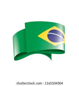 Brazil flag, vector illustration on a white background
