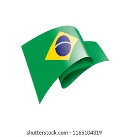 Brazil flag, vector illustration on a white background