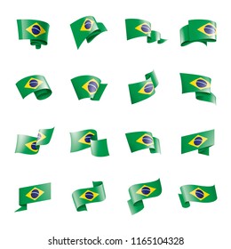 Brazil flag, vector illustration on a white background