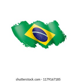 Brazil flag, vector illustration on a white background