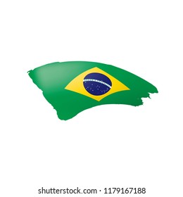Brazil flag, vector illustration on a white background
