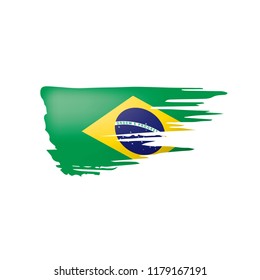 Brazil flag, vector illustration on a white background
