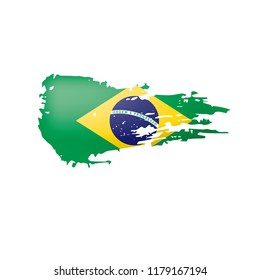 Brazil flag, vector illustration on a white background