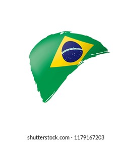 Brazil flag, vector illustration on a white background