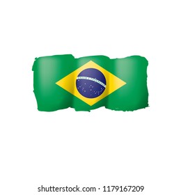 Brazil flag, vector illustration on a white background