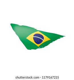 Brazil flag, vector illustration on a white background