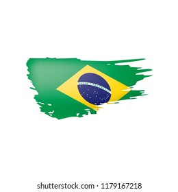 Brazil flag, vector illustration on a white background