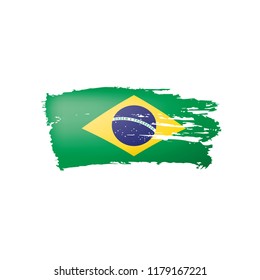 Brazil flag, vector illustration on a white background