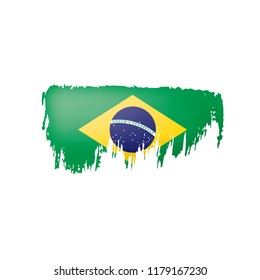 Brazil flag, vector illustration on a white background