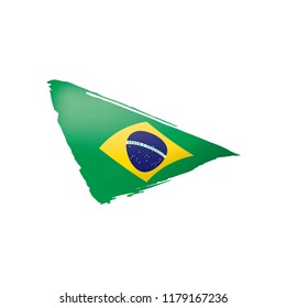 Brazil flag, vector illustration on a white background