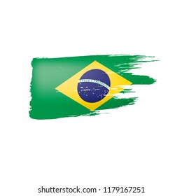Brazil flag, vector illustration on a white background