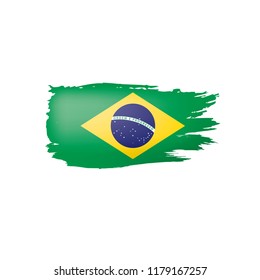 Brazil flag, vector illustration on a white background