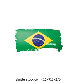 Brazil flag, vector illustration on a white background