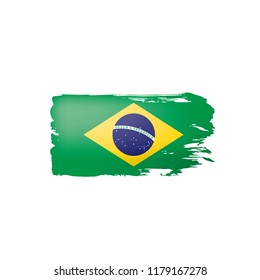 Brazil flag, vector illustration on a white background