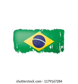 Brazil flag, vector illustration on a white background