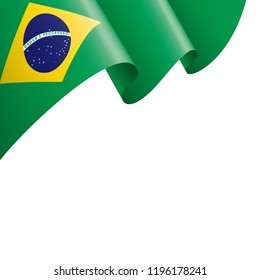 Brazil flag, vector illustration on a white background